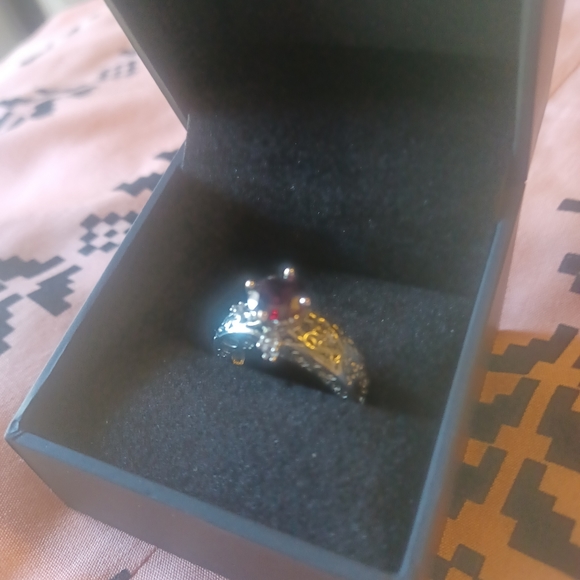 JC Queen Ruby Ring with 4 CZ - Picture 4 of 5